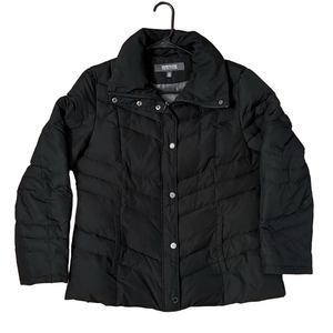 Kenneth Cole Reaction Duckdown Blend Black Puffer Coat Size Large